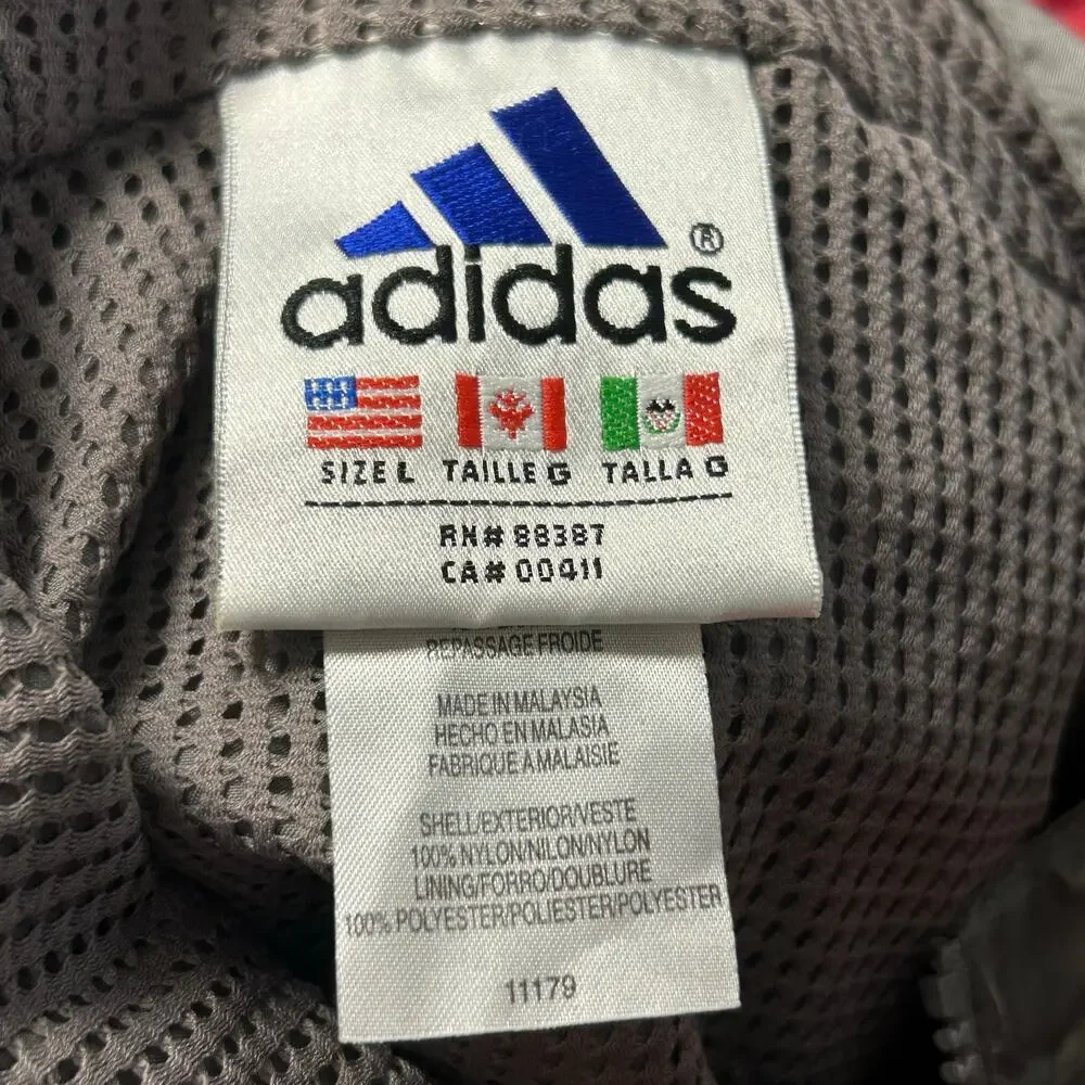 Adidas grey windbreaker large breathable lightweight outdoor